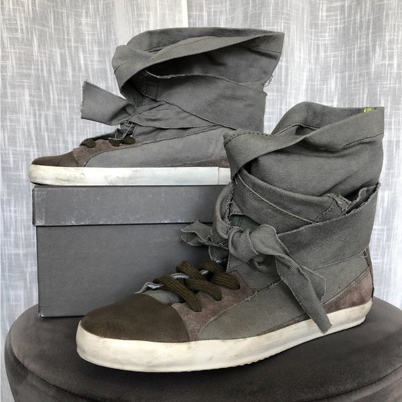 Cinzia Araia Shoes - Cinzia Araia Rabbit Militare Wrap High Top Sneakers RARE